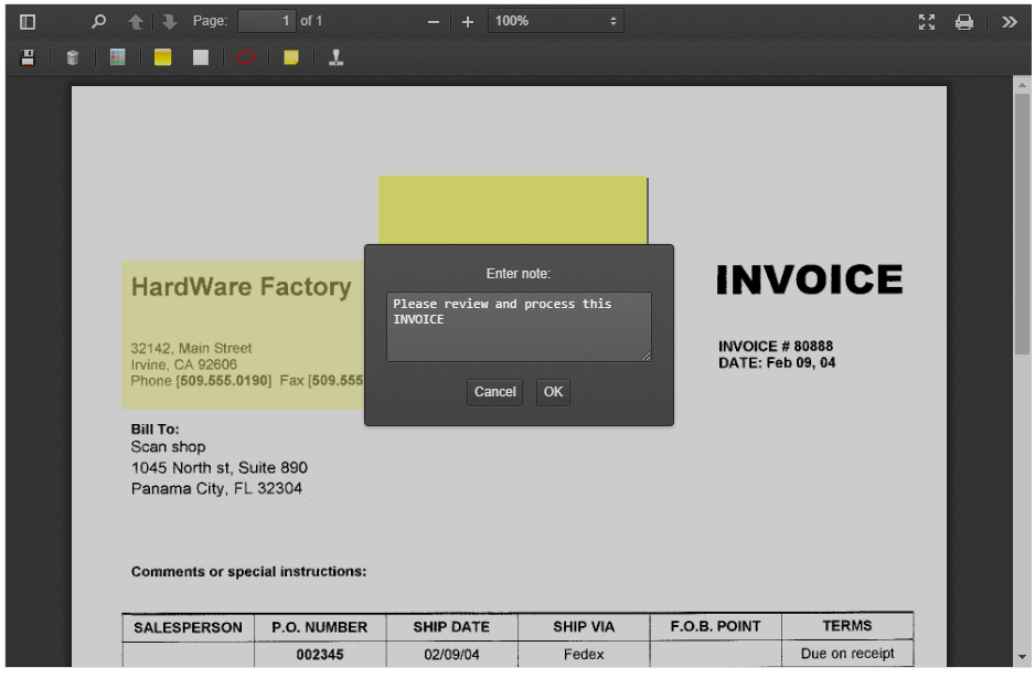 Document Viewer - StickyNote