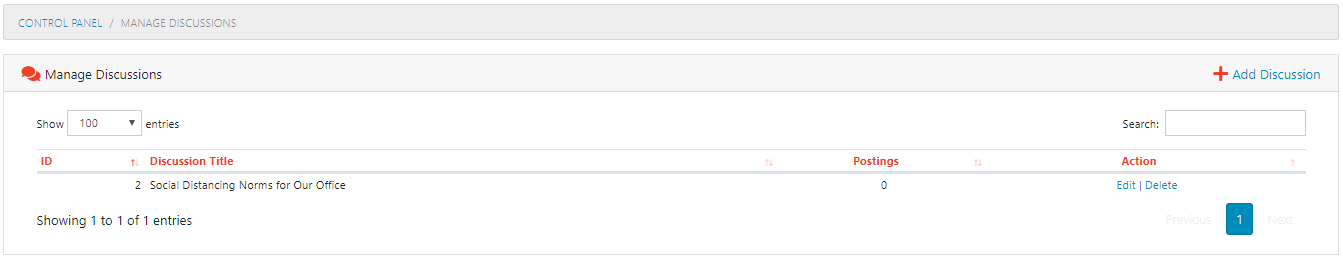 Manage Discussions