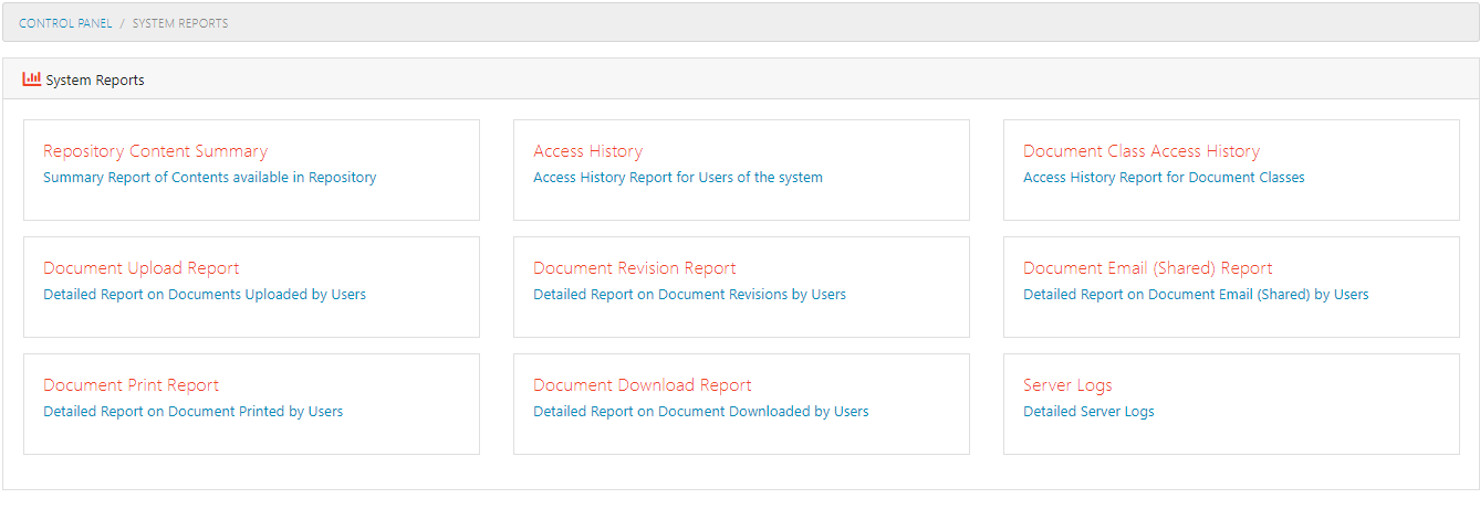 System Reports