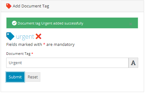 Document Tag Form